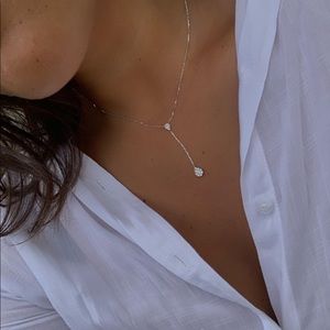 Diamond lariat necklace